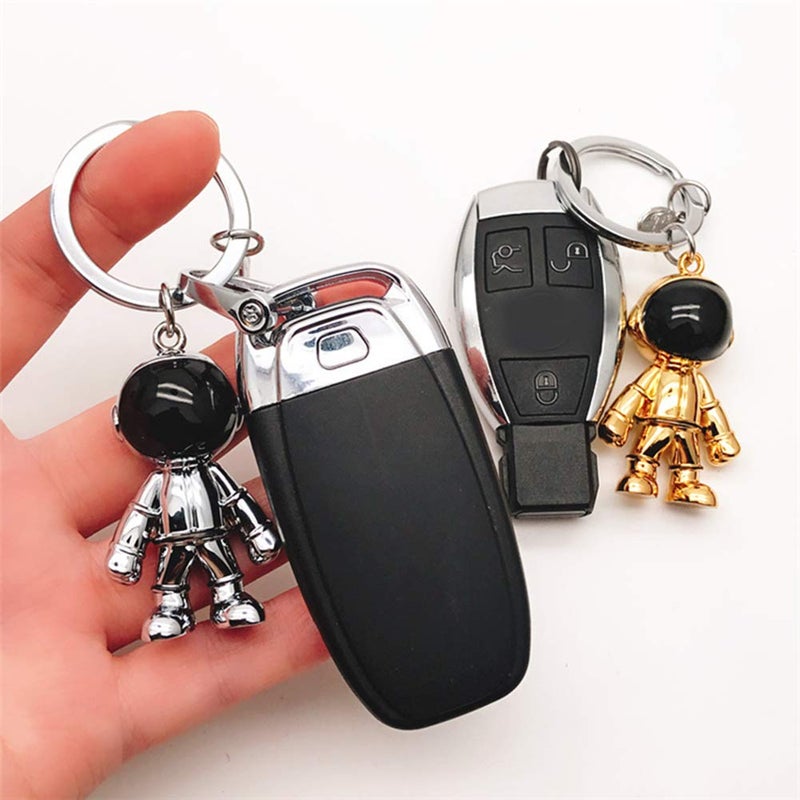 MUAMAX Sliver Spaceman Keychains for Men Creative Astronaut Spacemen Car Key Chain Car Key Accessory Backpack Purse Bag Charms Lucky Astronaut Keyrings Men/Women - Image 5